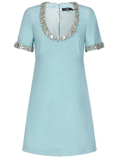 Shop Amen Romy Dress In Clear Blue