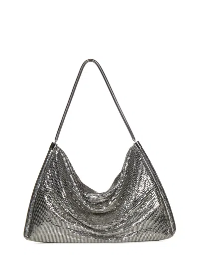 Shop Rabanne Pixel Tube Shoulder Bag In Silver