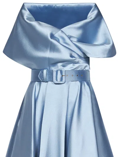 Shop Rhea Costa Rima Dress In Clear Blue