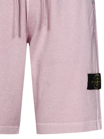 Shop Stone Island Shorts In Pink