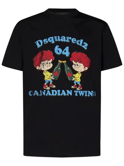 Shop Dsquared2 Canadian Twins Cool Fit T-shirt In Black