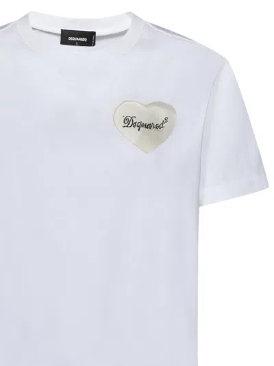 Shop Dsquared2 Boxy Fit Heart T-shirt In White