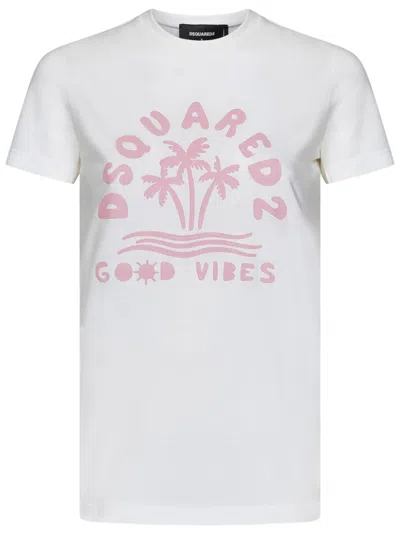 Shop Dsquared2 Good Vibes Mini Fit T-shirt In White