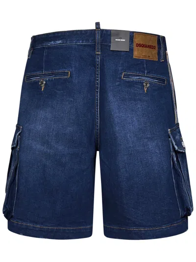 Shop Dsquared2 Medium Ripped Knee Wash 64 Tag Shorts In Blue