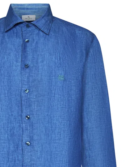 Shop Etro Shirt In Turquoise