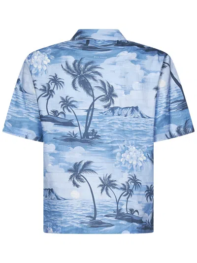 Shop Palm Angels Shirt In Blue