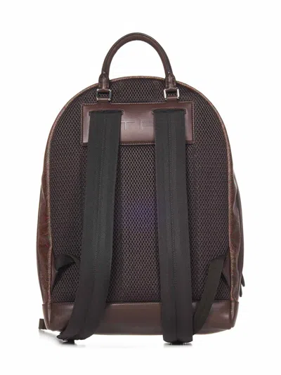 Shop Etro Paisley Backpack In Brown