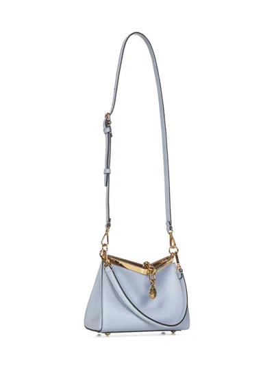 Shop Etro Vela Mini Shoulder Bag In Clear Blue
