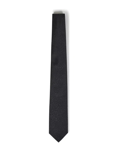Shop Emporio Armani Tie In Black