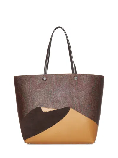 Shop Etro Maxi Essential Shoulder Bag In Brown
