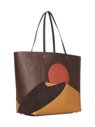 Shop Etro Maxi Essential Shoulder Bag In Brown