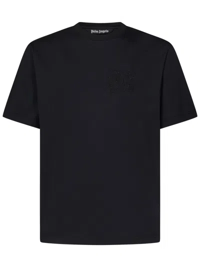 Shop Palm Angels Monogram Slim T-shirt In Black