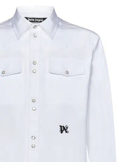 Shop Palm Angels Shirt In White