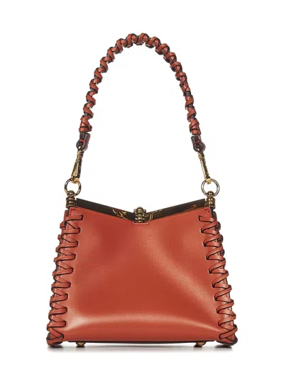 Shop Etro Mini Vela Shoulder Bag In Orange