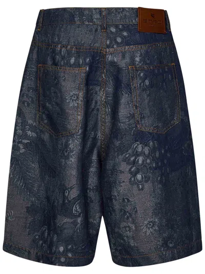 Shop Etro Shorts In Blue