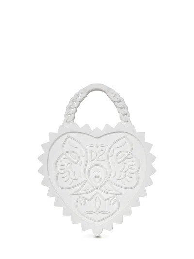 Shop Dsquared2 Heart Handbag In White