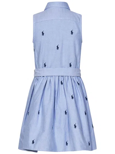 Shop Polo Ralph Lauren Kids Dress In Clear Blue
