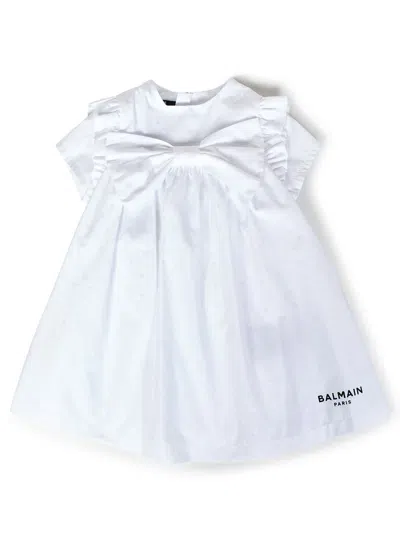 Shop Balmain Paris Kids Dress In White