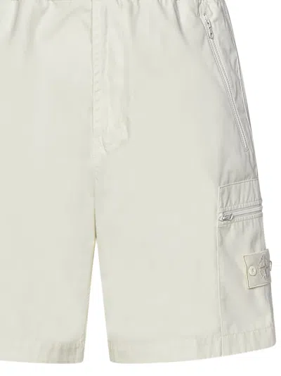 Shop Stone Island Shorts In White