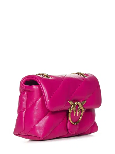 Shop Pinko Mini Love Bag Puff Maxi Quilt Shoulder Bag In Fuchsia