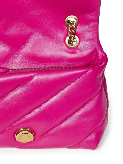 Shop Pinko Mini Love Bag Puff Maxi Quilt Shoulder Bag In Fuchsia