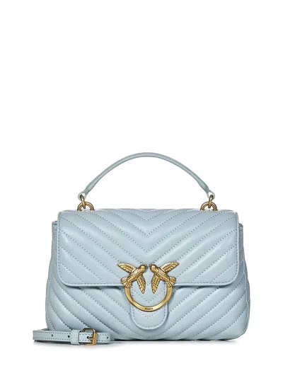 Shop Pinko Mini Lady Love Bag Puff Chevron Handbag In Clear Blue