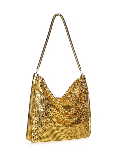 Shop Rabanne Pixel Tube Shoulder Bag In Golden