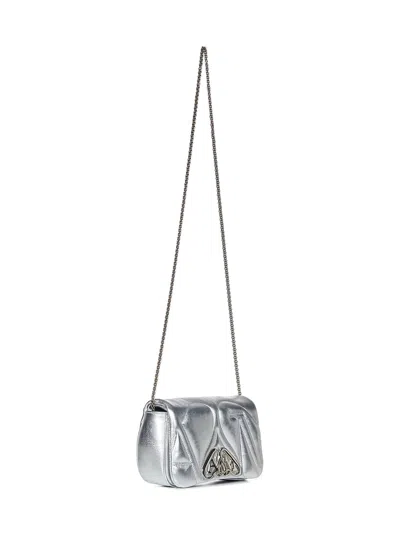 Shop Alexander Mcqueen Mini Seal Shoulder Bag In Silver