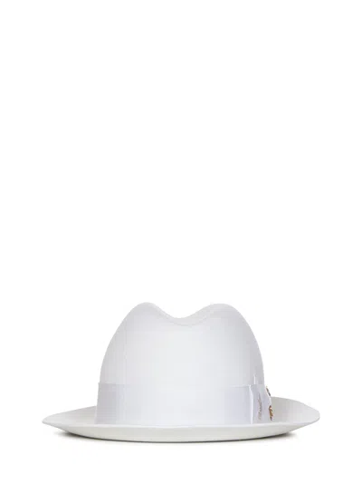 Shop Elie Saab Borsalino X Nila Hat In White