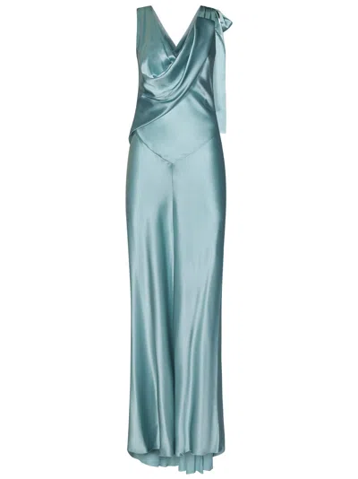 Shop Alberta Ferretti Dress In Clear Blue