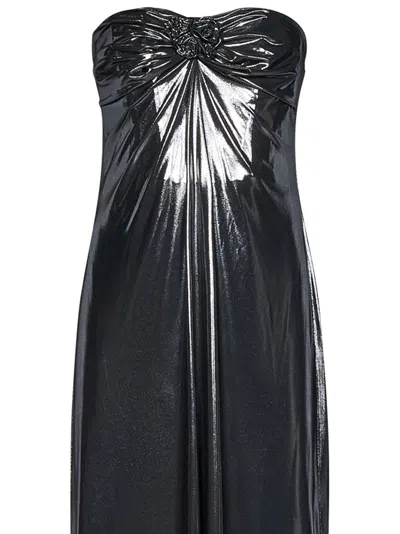 Shop Magda Butrym Dress In Silver
