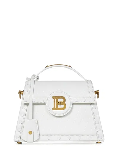 Shop Balmain Paris B-buzz Dynasty Handbag In White
