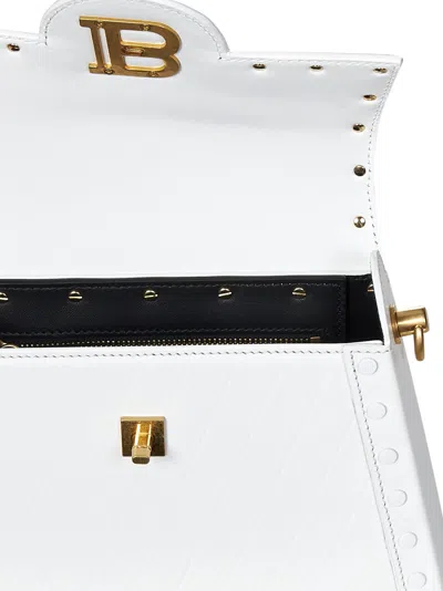 Shop Balmain Paris B-buzz Dynasty Handbag In White