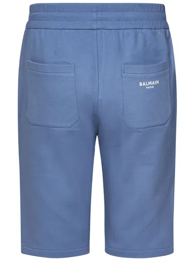Shop Balmain Paris Shorts In Clear Blue