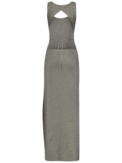 Shop Tom Ford Long Dress In Silver