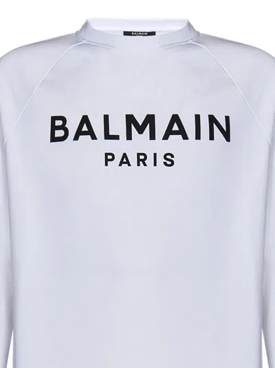 Shop Balmain Paris Paris Sweatshirt In White