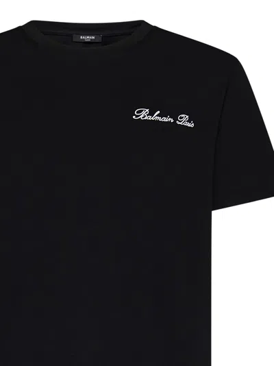 Shop Balmain Paris Iconic T-shirt In Black