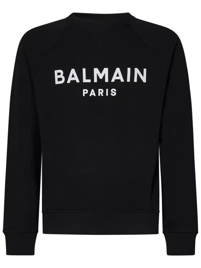 Shop Balmain Paris Paris Sweatshirt In Black
