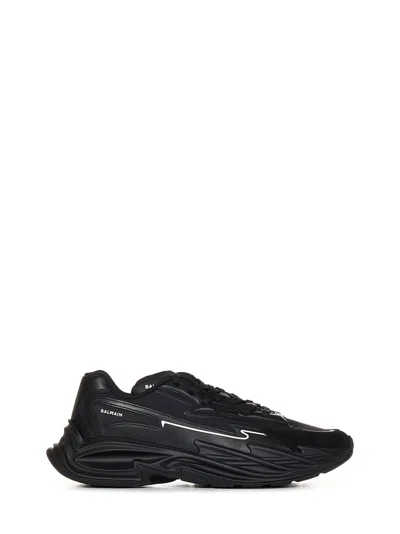 Shop Balmain Paris Run-row Sneakers In Black