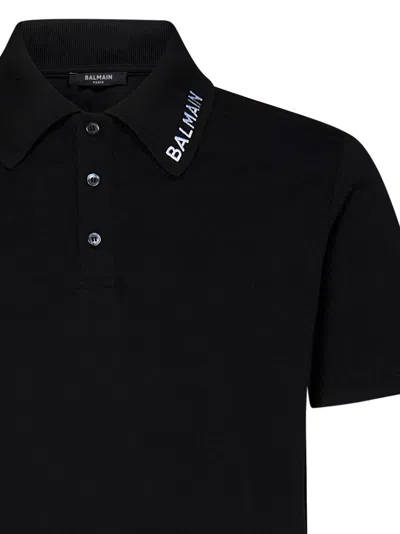 Shop Balmain Paris Polo Shirt In Black