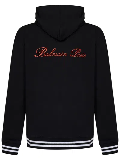 Shop Balmain Paris Signature Sweatshirt In Black
