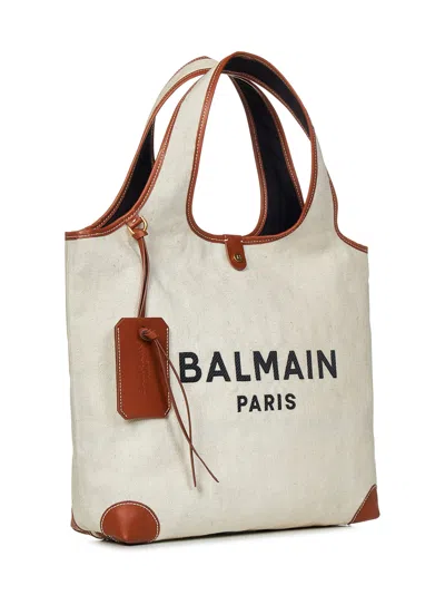 Shop Balmain Paris B-army Tote In Brown