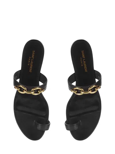 Shop Saint Laurent Le Maillon Sandals In Black
