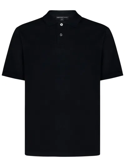 Shop James Perse Luxe Lotus Jersey Polo Shirt In Black