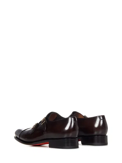 Shop Santoni Laced Up In Brown