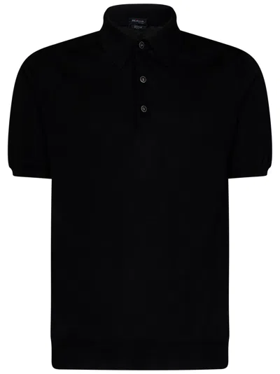 Shop Kiton Icon Polo Shirt In Black