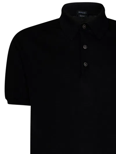 Shop Kiton Icon Polo Shirt In Black