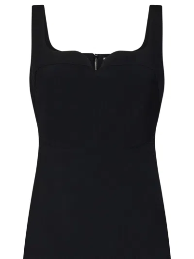 Shop Victoria Beckham Sleeveless Fitted T-shirt Dress Midi Dress In Black
