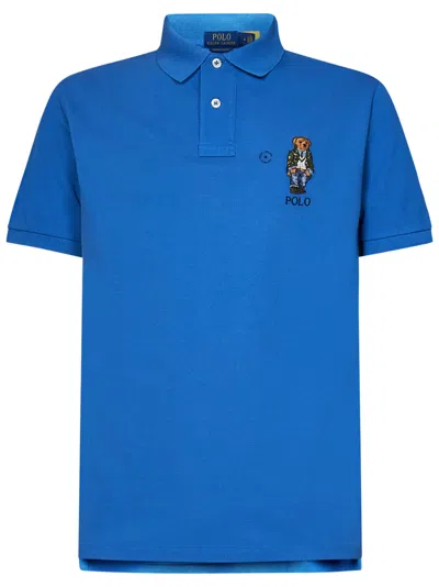 Shop Polo Ralph Lauren Polo Bear Polo Shirt In Blue
