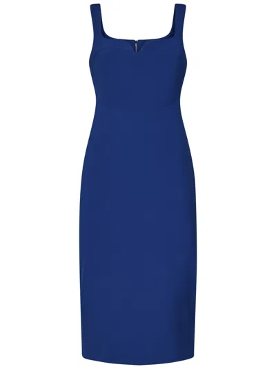 Shop Victoria Beckham Sleeveless Fitted T-shirt Dress Midi Dress In Blue